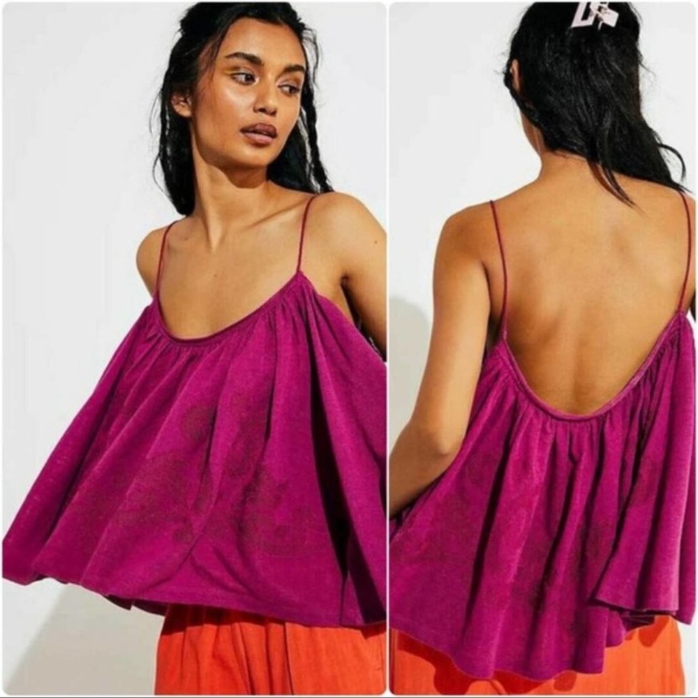 Free People Fuchsia On Clouds Swing Tank Top S